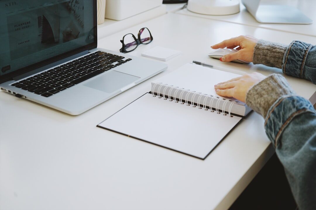 mystery writer at desk