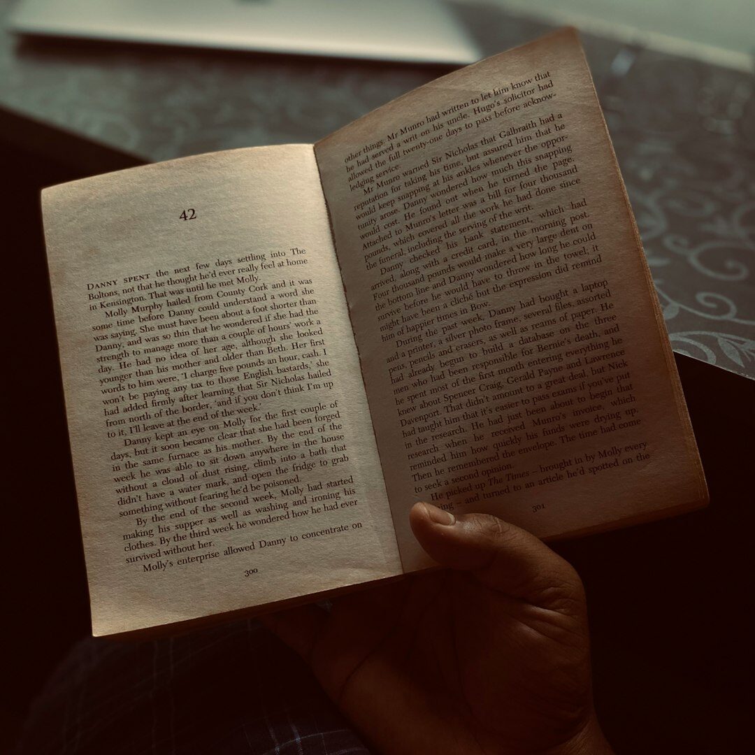 suspenseful book pages